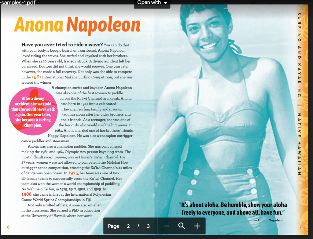 Changing the Game Anona Napolean page spread draft