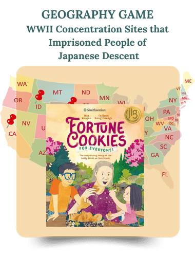 Fortune Cookies for Everyone! Geography Game featuring WWII Internment Sites!