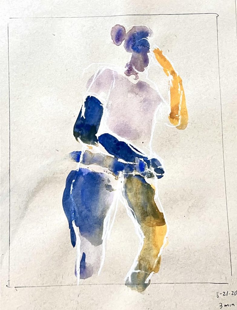 Watercolor: Standing Thinker