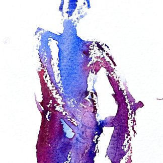 HALF LORD OF THE FISHES Watercolor Figure Painting by Mia Wenjen