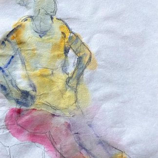 NOT STUBBORN Watercolor figure painting on Japanese paper by Mia Wenjen